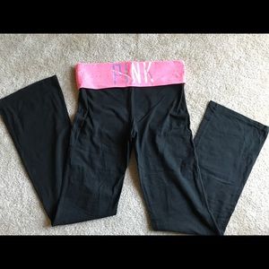 VS yoga pants- regular with foldover top